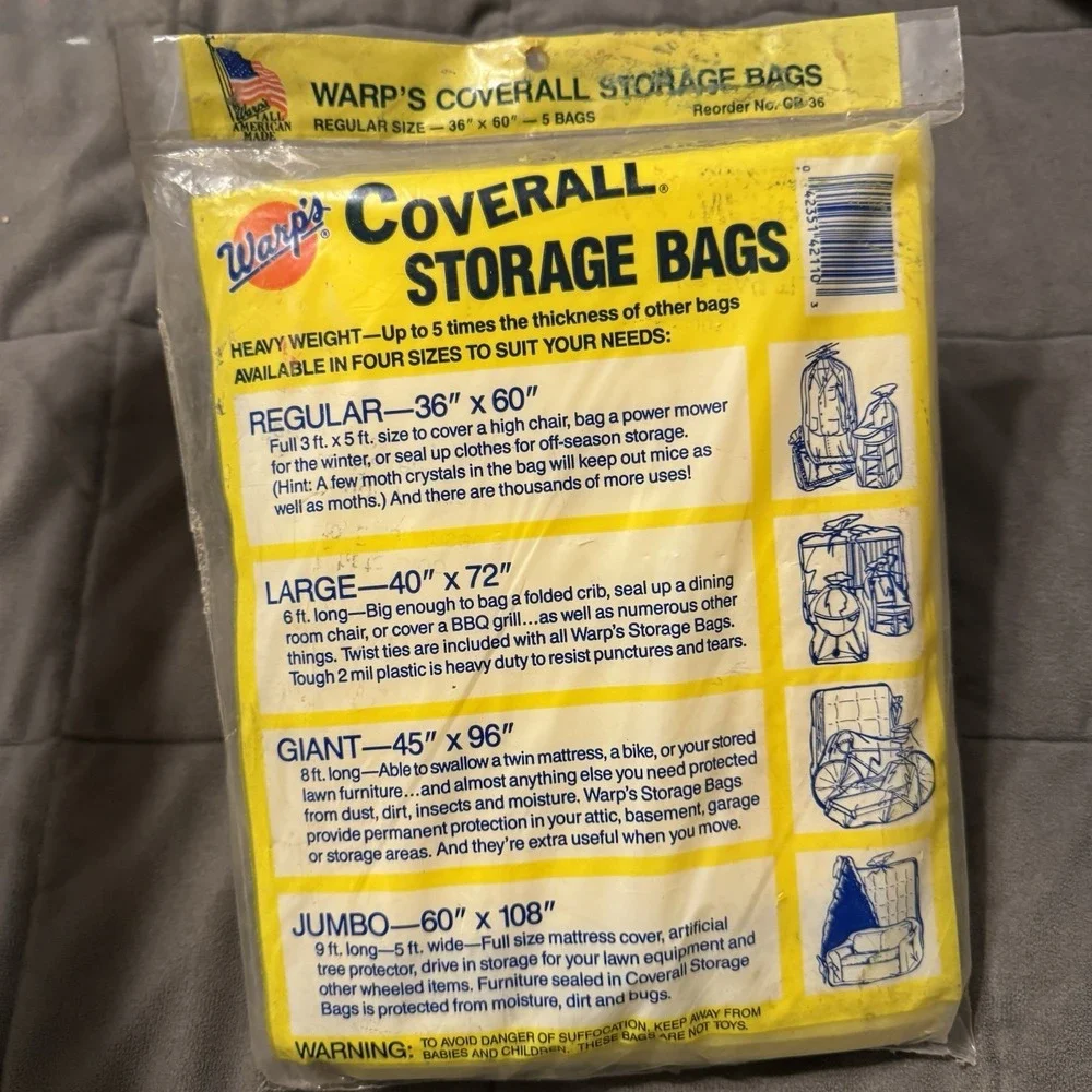 Warp's Coverall Storage Bags 5-Count 36x 60